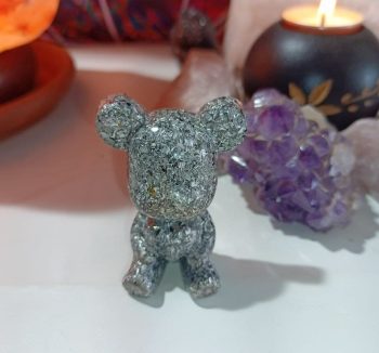 Orgonita Osito corazón viruta de aluminio 30 gr.