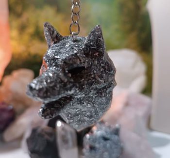Llavero Cabeza de Lobo Orgonita-Electronite