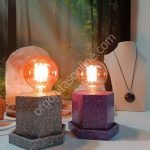Lámpara mesita formato HEXAGONAL de orgonita-electronite