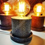 Lámpara mesita formato CILINDRO de orgonita-electronite